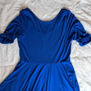 Express fit and flare royal blue dress